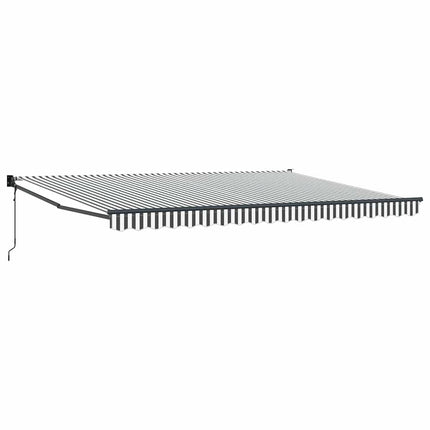 Markis infällbar antracit och vit 4,5x3 m tyg&aluminium
