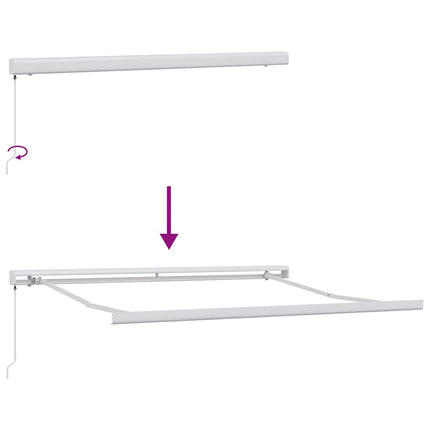 Markis infällbar antracit och vit 3x2,5 m tyg&aluminium