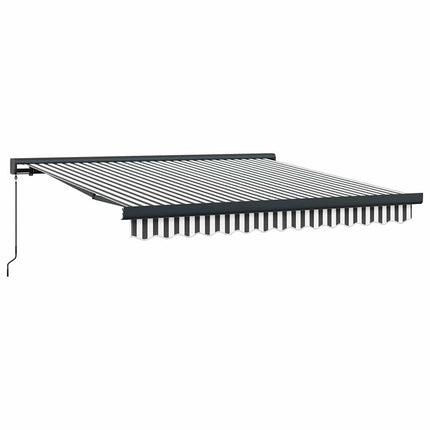 Markis infällbar antracit och vit 3x2,5 m tyg&aluminium