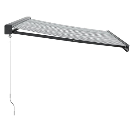 Markis infällbar antracit och vit 3,5x2,5 m tyg&aluminium