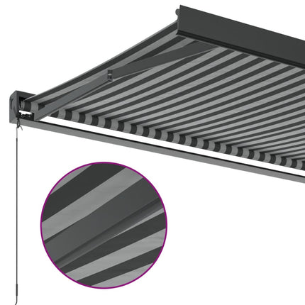 Markis infällbar antracit och vit 3,5x2,5 m tyg&aluminium