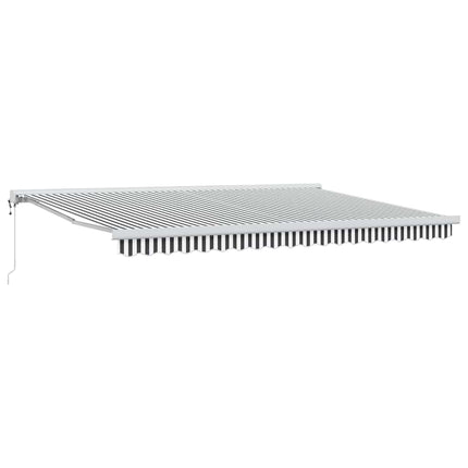 Markis infällbar antracit och vit 4,5x3 m tyg&aluminium