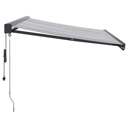 Markis infällbar antracit och vit 3,5x2,5 m tyg&aluminium