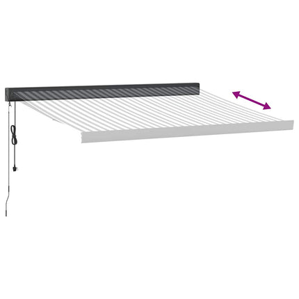 Markis infällbar antracit och vit 3,5x2,5 m tyg&aluminium