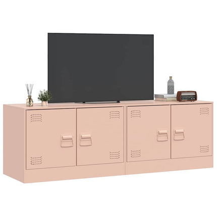 TV-skåp 2 st rosa 67x39x44 cm stål