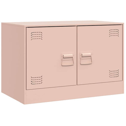 TV-skåp 2 st rosa 67x39x44 cm stål