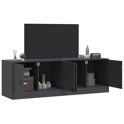 TV-skåp 2 st antracit 67x39x44 cm stål
