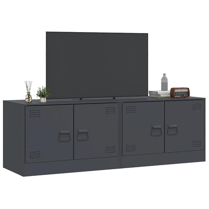 TV-skåp 2 st antracit 67x39x44 cm stål