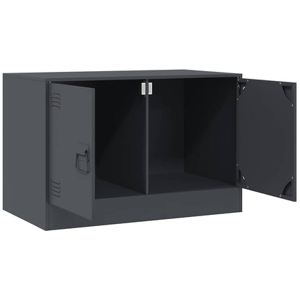 TV-skåp 2 st antracit 67x39x44 cm stål