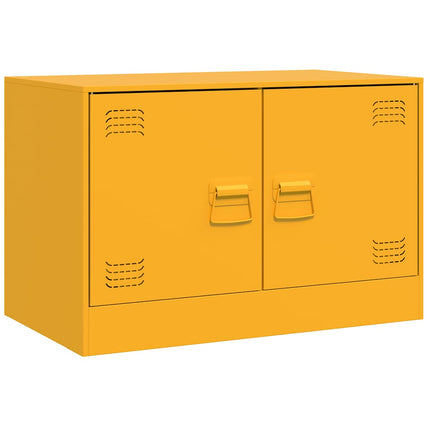 TV-skåp 2 st senapsgul 67x39x44 cm stål