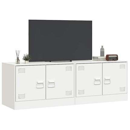 TV-skåp 2 st vit 67x39x44 cm stål