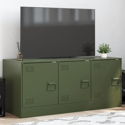TV-skåp olivgrön 99x39x44 cm stål