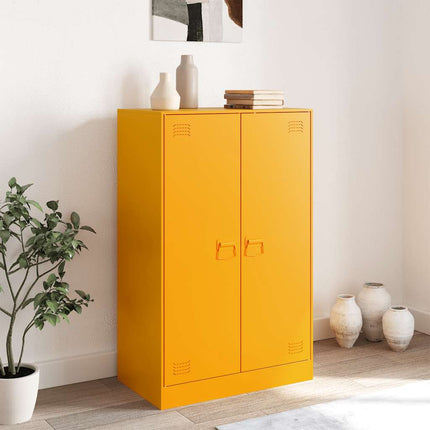Skänk senapsgul 67x39x107 cm stål