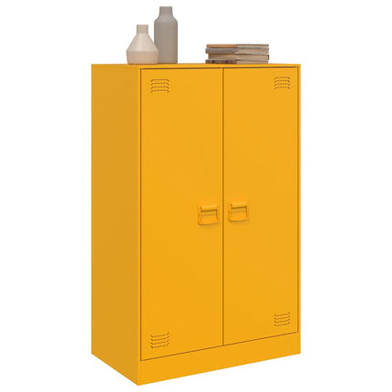 Skänk senapsgul 67x39x107 cm stål