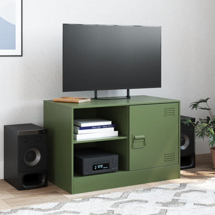 TV-skåp olivgrön 67x39x44 cm stål