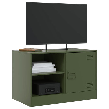 TV-skåp olivgrön 67x39x44 cm stål