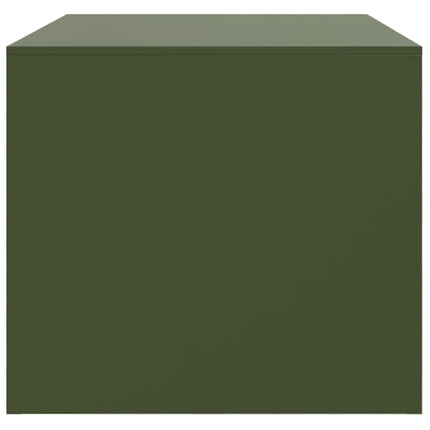 Soffbord olivgrön 67x50x44 cm stål
