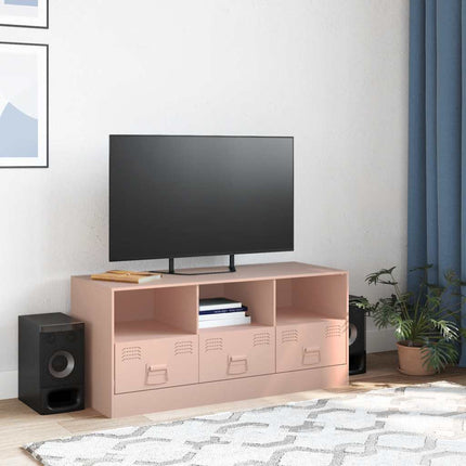 TV-skåp rosa 99x39x44 cm stål