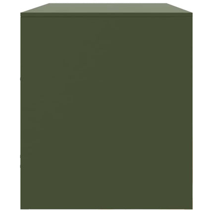 TV-skåp olivgrön 99x39x44 cm stål