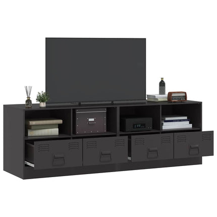 TV-skåp 2 st svart 67x39x44 cm stål