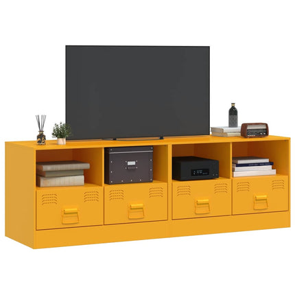 TV-skåp 2 st senapsgul 67x39x44 cm stål
