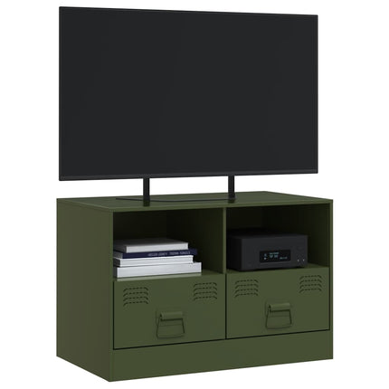 TV-skåp olivgrön 67x39x44 cm stål