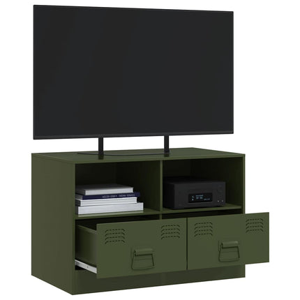 TV-skåp olivgrön 67x39x44 cm stål