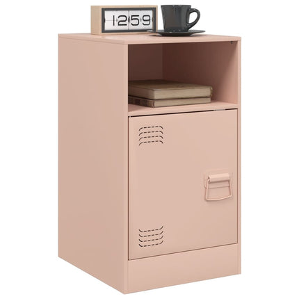 Sängskåp rosa 34,5x39x62 cm stål
