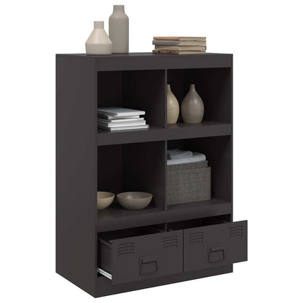 Högskåp svart 67x39x95 cm stål