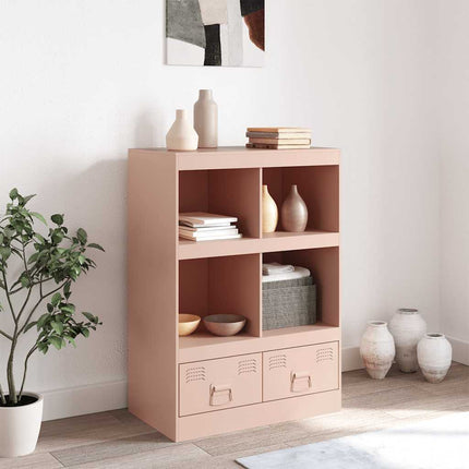 Högskåp rosa 67x39x95 cm stål