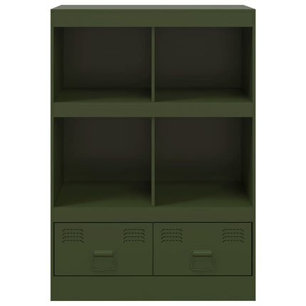 Högskåp olivgrön 67x39x95 cm stål