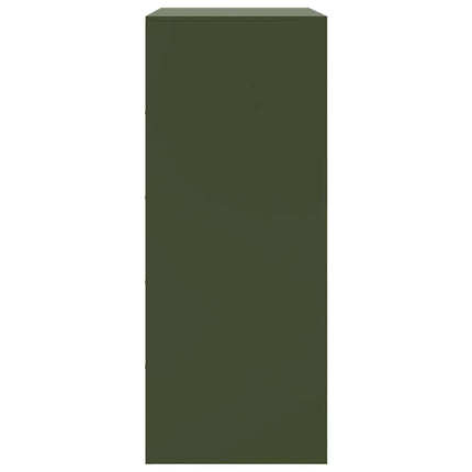 Högskåp olivgrön 67x39x95 cm stål