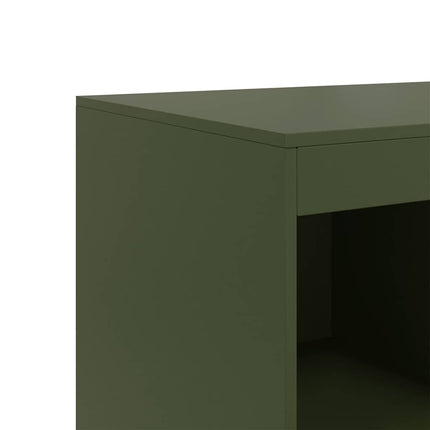 Högskåp olivgrön 67x39x95 cm stål