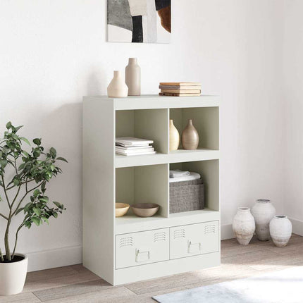 Högskåp vit 67x39x95 cm stål