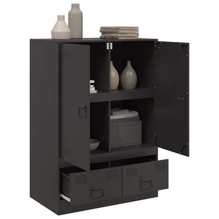 Högskåp svart 67x39x95 cm stål
