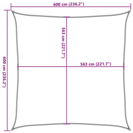 Solsegel sandfärgat 6x6 m 100% polyesteroxford