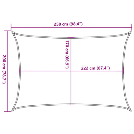 Solsegel sandfärgat 2,5x2 m 100% polyesteroxford