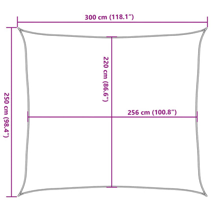 Solsegel sandfärgat 3x2,5 m 100% polyesteroxford