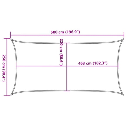 Solsegel sandfärgat 5x2,5 m 100% polyesteroxford