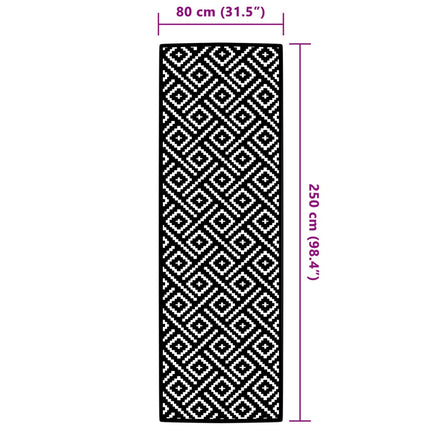 Utomhusmatta ARAKIL vit och svart 80x250 cm PP