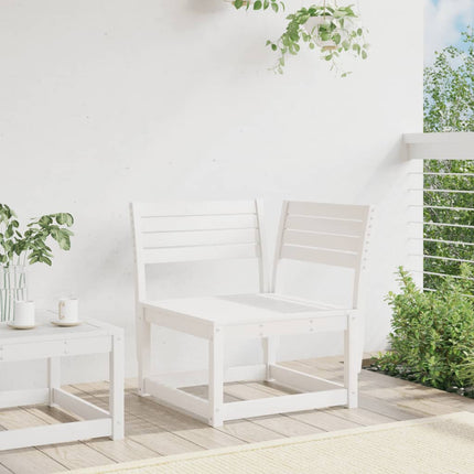 Trädgårdssoffa hörn vit 73x73x78 cm massiv furu