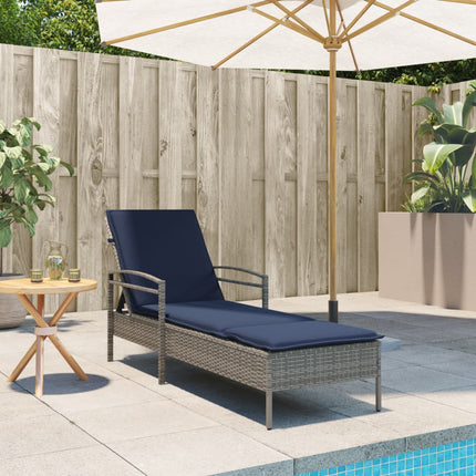 | Solstol | Reclining med kudde Grå 63 x 200 x 81 cm konstrotting
