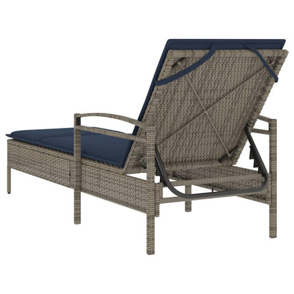 | Solstol | Reclining med kudde Grå 63 x 200 x 81 cm konstrotting