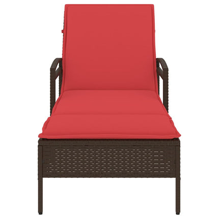 | Solstol | Reclining med kudde Brun 63 x 200 x 81 cm konstrotting