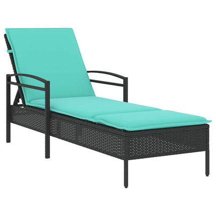 | Solstol | Reclining med kudde Svart 63 x 200 x 81 cm konstrotting