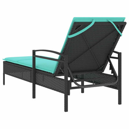 | Solstol | Reclining med kudde Svart 63 x 200 x 81 cm konstrotting