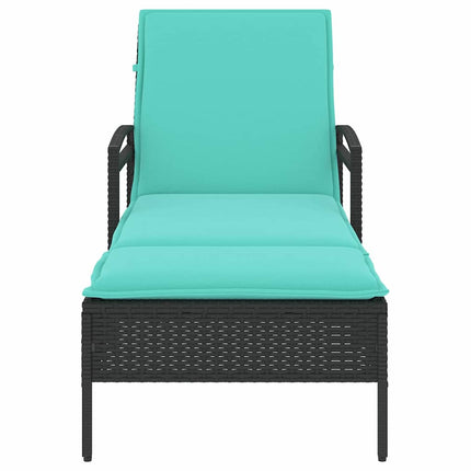 | Solstol | Reclining med kudde Svart 63 x 200 x 81 cm konstrotting