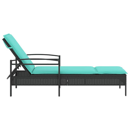| Solstol | Reclining med kudde Svart 63 x 200 x 81 cm konstrotting