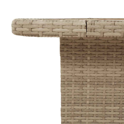Trädgårdsbord beige 110x110x71 cm konstrotting och akaciaträ