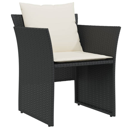 Reclinerstol för trädgården med fotpall svart konstrotting